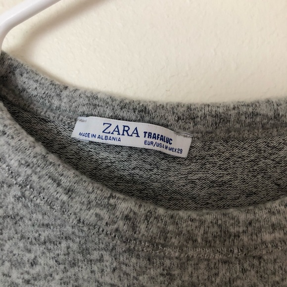 Zara Gray Fitted Cropped Knit Sweater - Picture 3 of 3